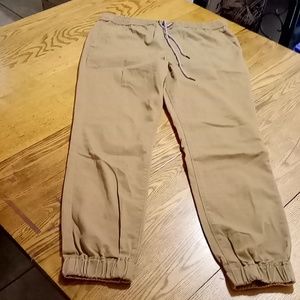 Aeropostale Mens Pants Brown Jogger Medium Exercise Workout Used Preowned Tan